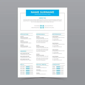 Resume Template Vector Design Stock Illustration