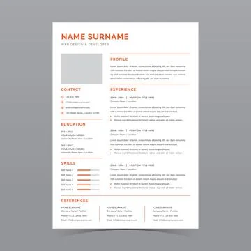 Resume Template Vector Design Stock Illustration