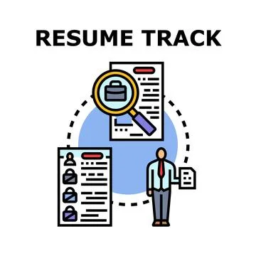 Resume tracking and job application search process Stock Illustration