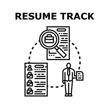 Resume tracking and job application search process Stock Illustration