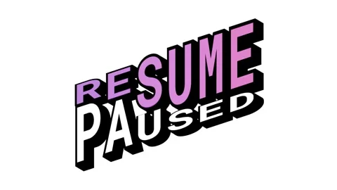 RESUME vs PAUSED, 3D Text Animation in Isometric View with Opposite Word Motion Stock Footage 314263877