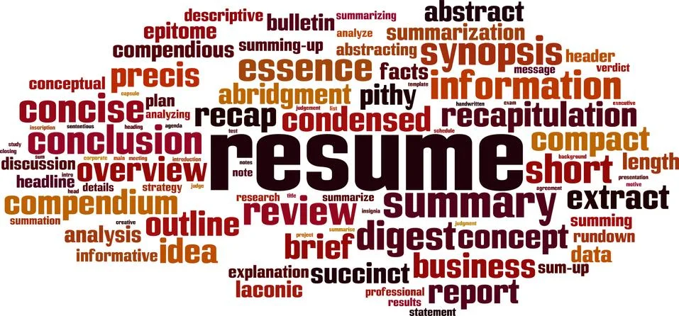 Resume word cloud Stock Illustration