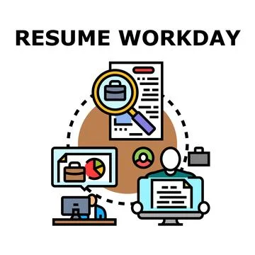 Resume workday concept exploring job search process Stock Illustration