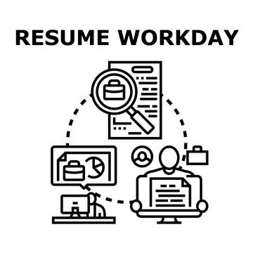 Resume workday concept exploring job search process Stock Illustration