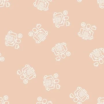 Resume writer line seamless pattern 스톡 일러스트