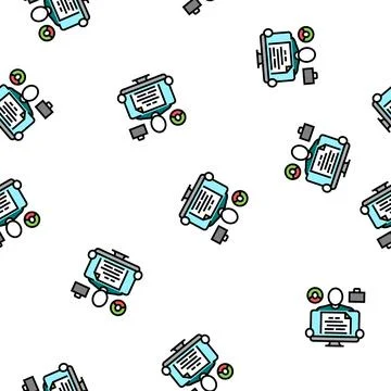 Resume writer vector seamless pattern 스톡 일러스트