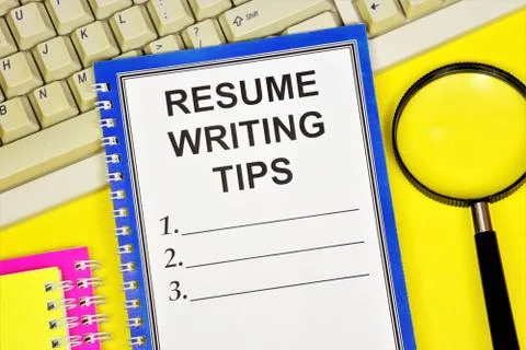 Resume writing tips. Text label in the planning Notepad. Stock-Fotos