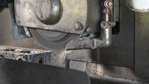 Resurfacing cylinder head on a special machine Stock Footage 134253433
