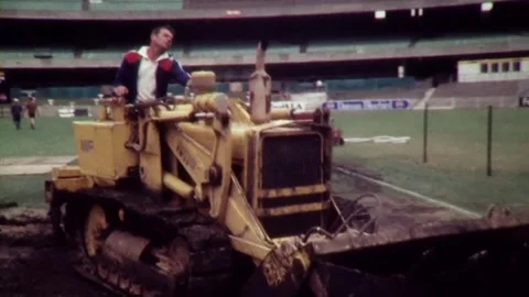 RESURFACING THE MELBOURNE CRICKET GROUND (MCG) - (1981) Stock Footage 243728469