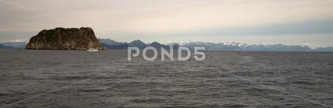 Resurrection Bay Wrangell Mountains Cruise Ship Ferry Alaska Stock Photos