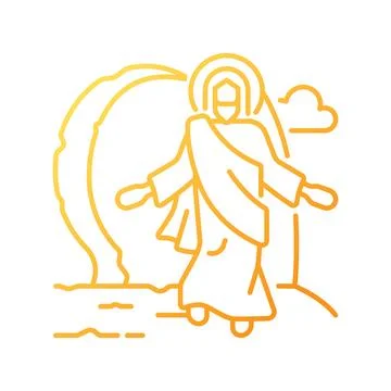 Resurrection of Jesus gradient linear vector icon Stock Illustration