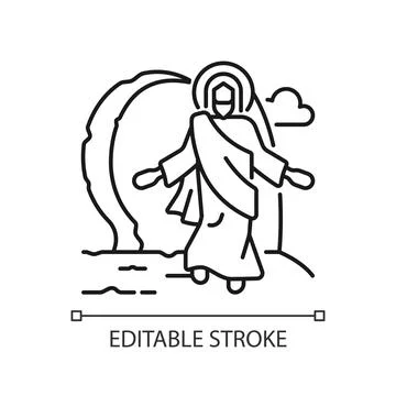 Resurrection of Jesus linear icon Stock Illustration