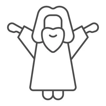 Resurrection of Jesus thin line icon, Happy Easter concept, Easter holiday Illustrazione stock