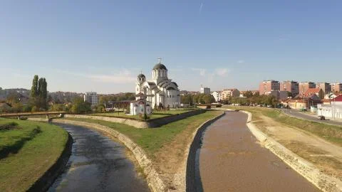 Resurrection of the Lord monastery on confluence of Kolubara and Gradac rivers. Stock Photos