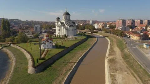 Resurrection of the Lord monastery on confluence of Kolubara and Gradac rivers. Stock Photos