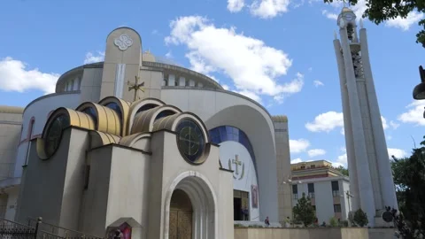 Resurrection Orthodox Cathedral Facade And Dome In Tirana Albania Stock Footage 343068864