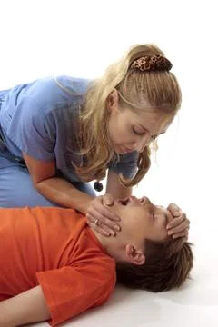 Resuscitation of a boy Stock Photos