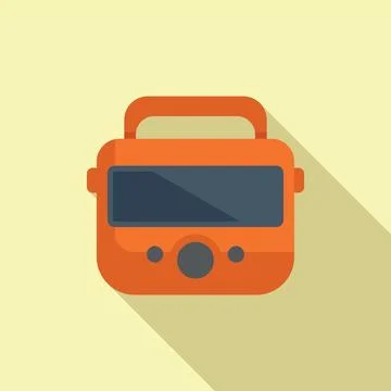 Resuscitation defibrillator icon flat vector. First aid help Ilustração Stock