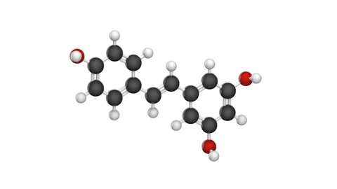 Resveratrol (C14H12O3). Seamless loop. Stock Footage 152513655