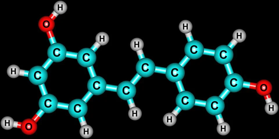 Resveratrol molecular structure isolated on white Stock Illustration