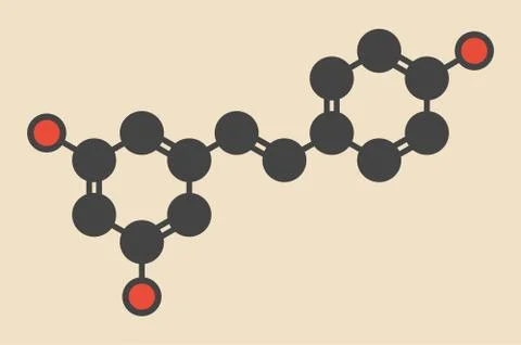 Resveratrol molecule Stock Illustration