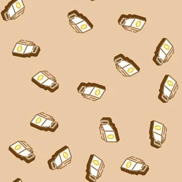 Retail box cardboard packaging isometric icon seamless pattern Stock Illustration