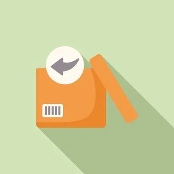 Retail box icon flat vector. Parcel product イラスト素材