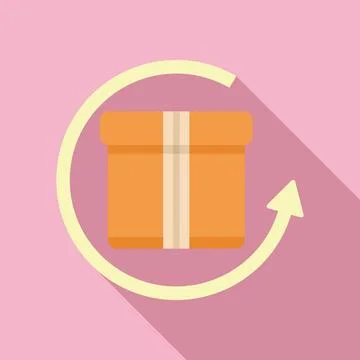 Retail box icon flat vector. Parcel product 库存插图