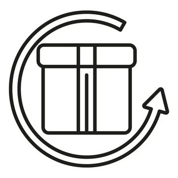 Retail box icon outline vector. Parcel product Stock Illustration