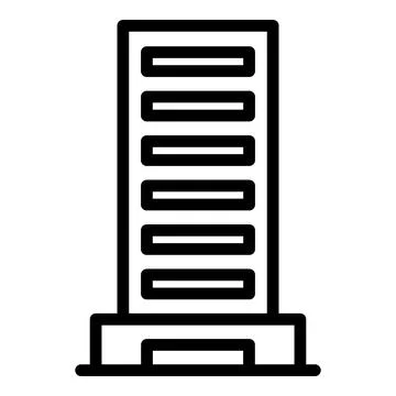 Retail building icon outline vector. Business center Ilustración de archivo