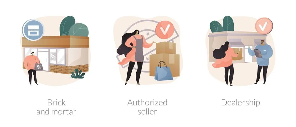 Retail business abstract concept vector illustrations. Ilustración de archivo