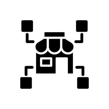Retail business data mining black glyph icon Stockillustratie