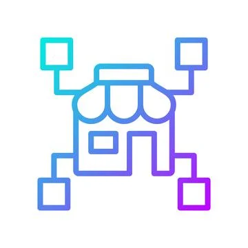 Retail business data mining gradient linear vector icon Illustrazione stock