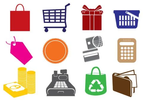 Retail Business Vector Icon Set 스톡 일러스트