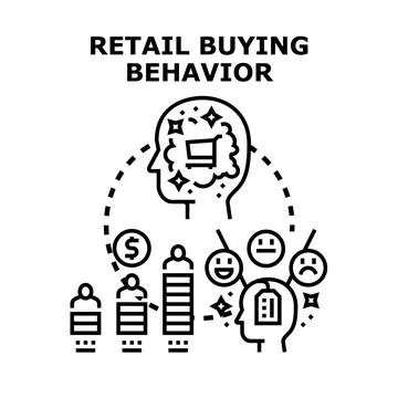 Retail buying behavior process consumer decision making Stock Illustration