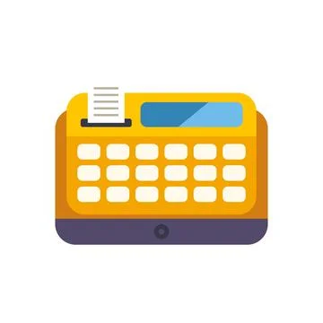 Retail cash register machine issuing transaction receipt Stock Illustration