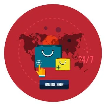 Retail commerce and marketing elements Stock Illustration