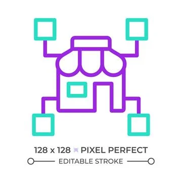 Retail data two color line icon Stock Illustration