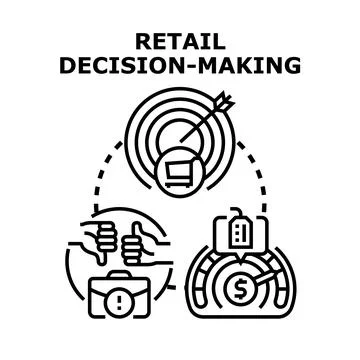 Retail decision making process for business success Stock Illustration