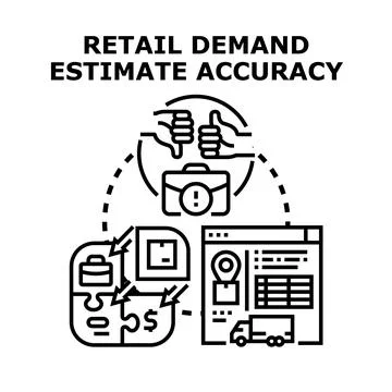 Retail demand estimate accuracy concept vector Stock Illustration