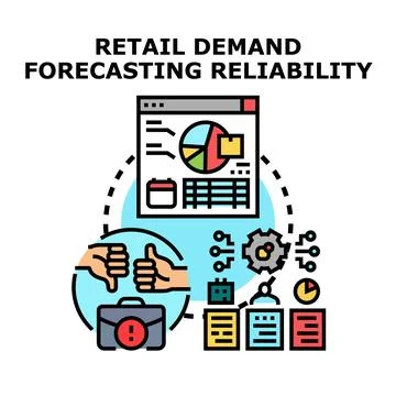 Retail demand forecasting reliability business concept Stock Illustration