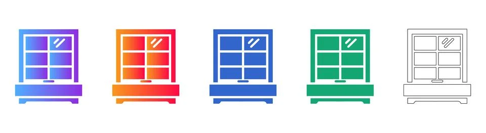 Retail Display Case Vector Icon Set Stock Illustration