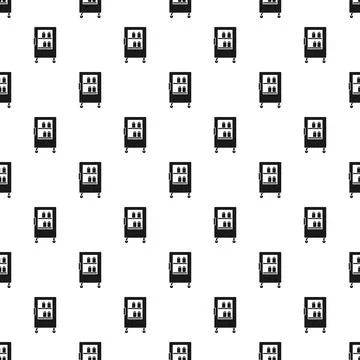 Retail display refrigerator seamless pattern background Illustrazione stock