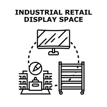 Retail display space development consulting creating solutions Stock Illustration