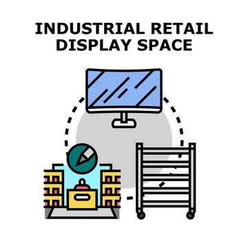 Retail display space development consulting creating solutions Stock Illustration