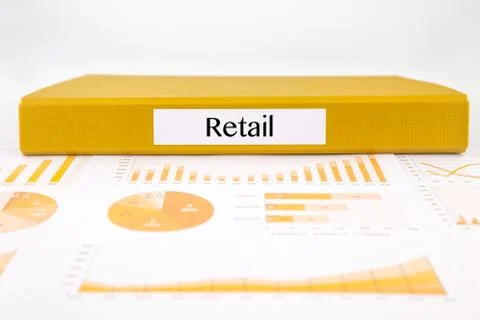 Retail documents, graphs analysis and marketing report Stock Photos