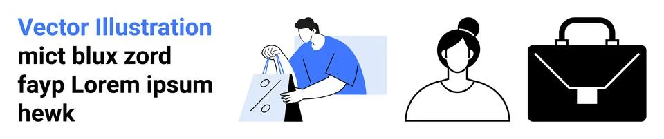 Retail, e-commerce, professional identity, business tools, customer experienc Stock Illustration