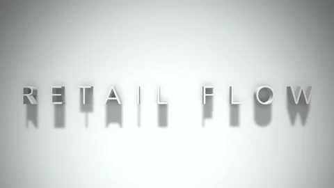Retail flow 3D title animation with shadows on a white background Stock Footage 297801741