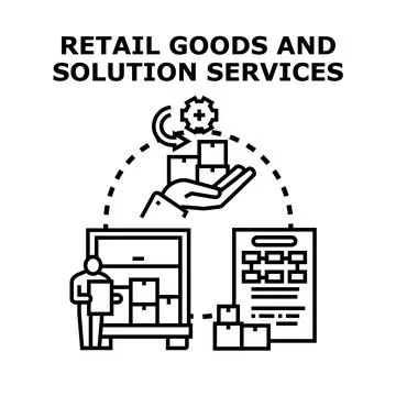 Retail goods solution services delivering product logistics Stock Illustration