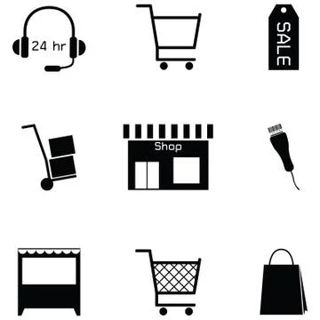 Retail icon set Stock Illustration